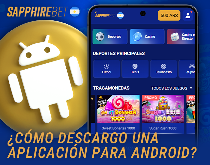Interfaz de Sapphirebet app android