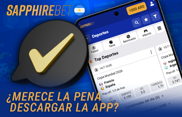 Ventajas de la aplicación Sapphirebet Argentina