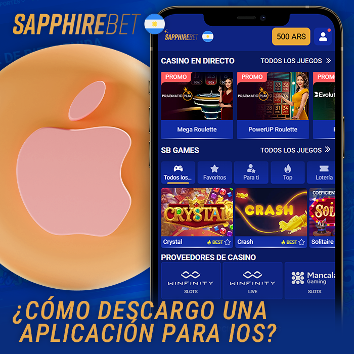 Interfaz de Sapphirebet app ios