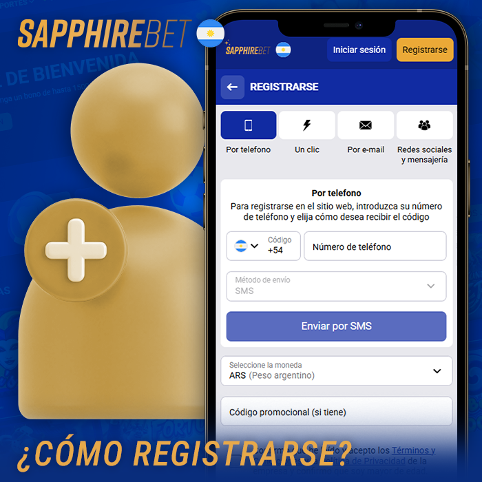 Formulario de registro de la APK móvil de Sapphirebet