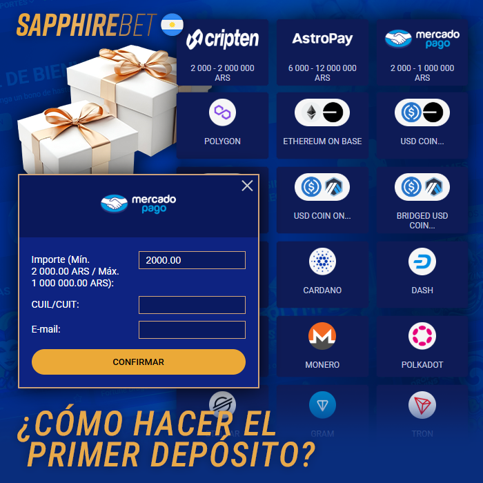 ¿Cómo hago un depósito para obtener un bono en Sapphirebet?
