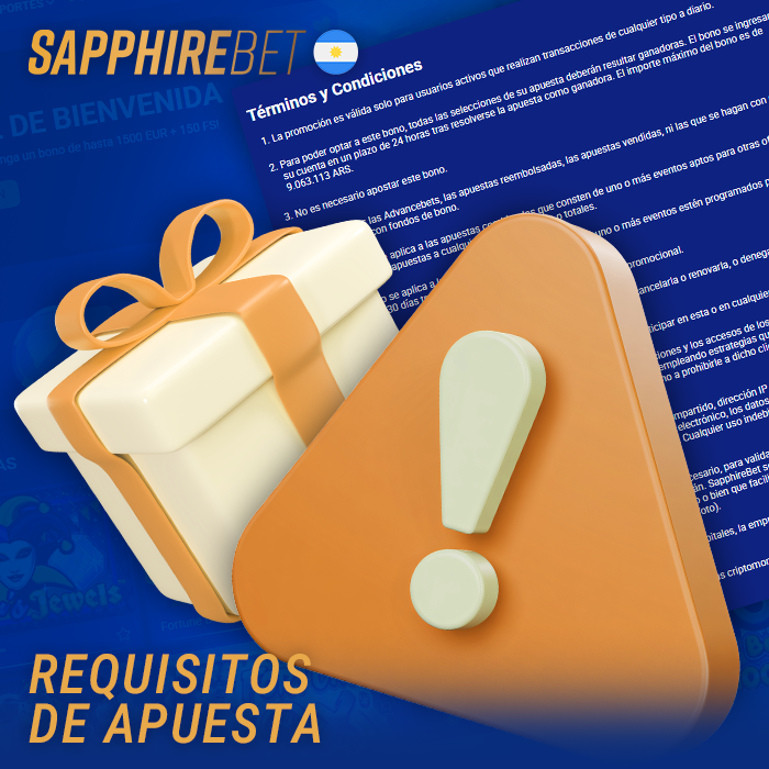 ¿Cuáles son los requisitos de apuesta establecidos por Sapphirebet?