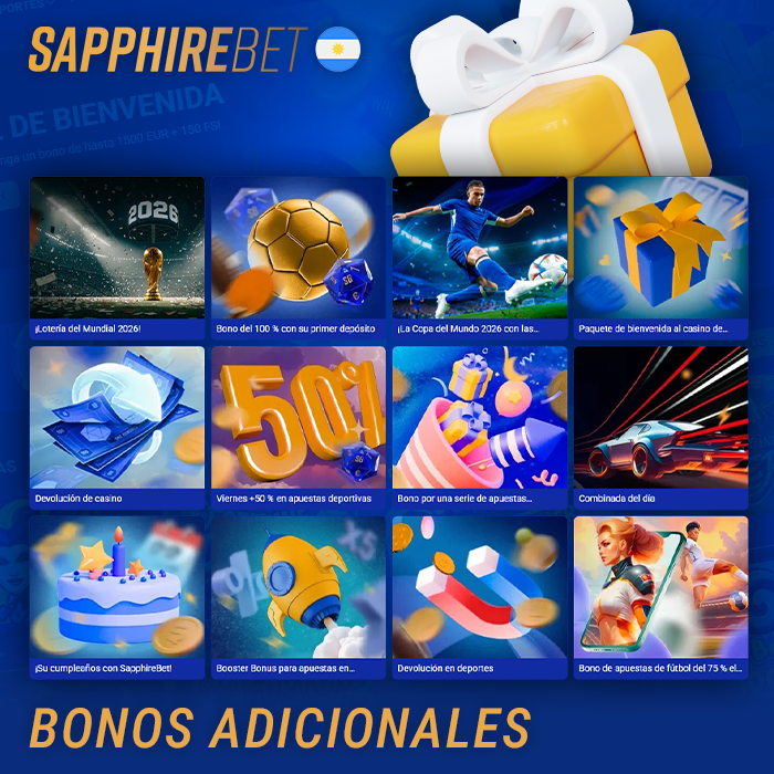 Visión general de los bonos adicionales de Sapphirebet Argentina
