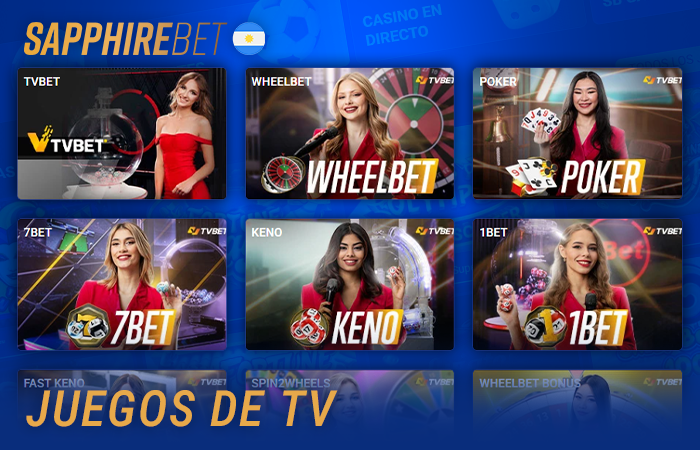 Amplia selección de juegos de TV en Sapphirebet