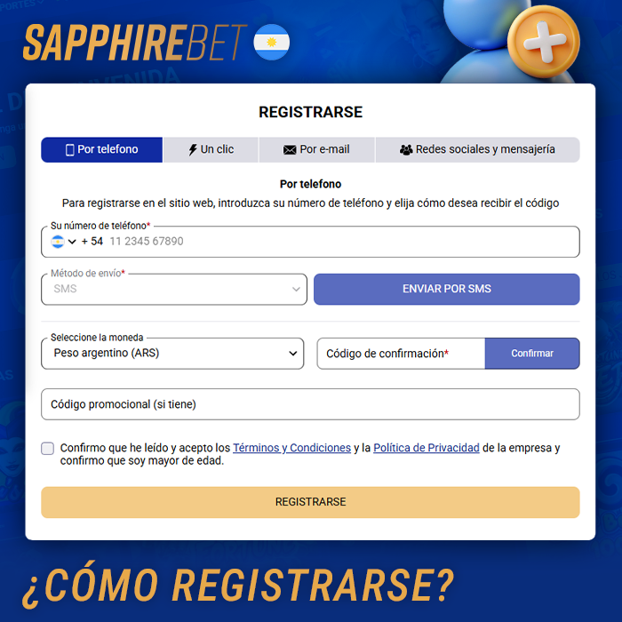 Guía paso a paso para registrarse en Sapphirebet en Argentina